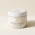 Wellora Teeth Whitening Powder - premium peroxide-free whitening powder in elegant white tub